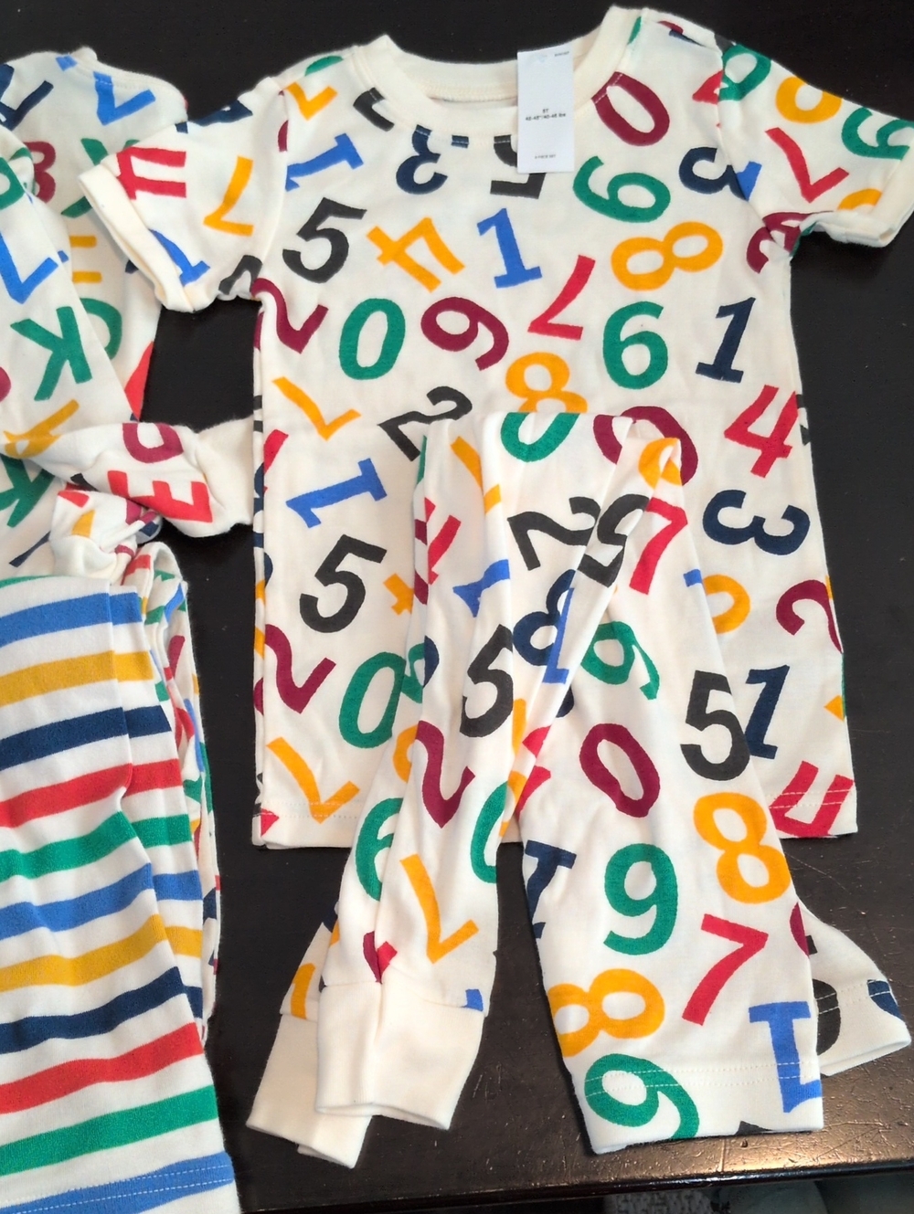 NWT Old Navy Children's Number Print Pajama Set - Multicolor on White Plus PJ